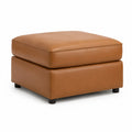 Poggiapiedi imbottito rettangolare in pelle sintetica PU marrone 90 x 70 x 45 cm